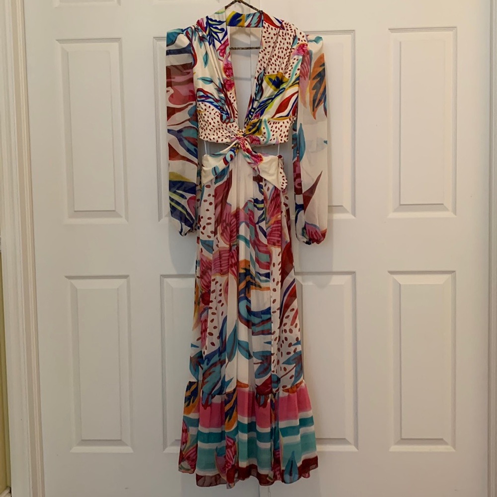 PatBo Flora Plunge Cut-Out Maxi Dress • Size Large • NEW - Picture 6 of 15